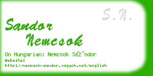 sandor nemcsok business card